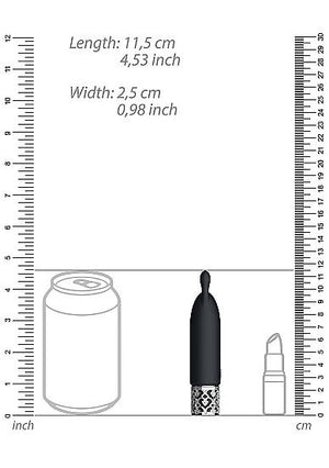 Royal Gems Twinkle Silicone Bullet Rechargeable Black