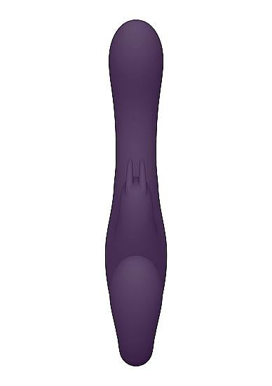 Vive Suki Rechargeable Triple Motor Pulse Wave Vibrating Silicone Strapless Strap On Purple