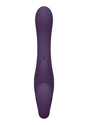 Vive Suki Rechargeable Triple Motor Pulse Wave Vibrating Silicone Strapless Strap On Purple