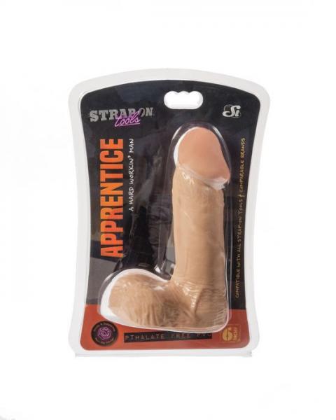 Apprentice Strap On Tools 6 Inches Dildo Beige