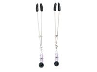 Purple Beaded Nipple Clamps With Tweezer Tip Purple