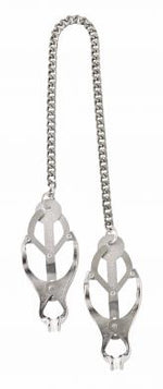 Endurance Butterfly Nipple Clamps With Jewel Chain Silver