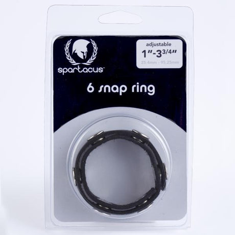 Spartacus Six Speed Cock Ring Black Leather