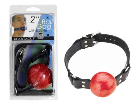 Large Ball Gag With Buckle 2 Inch Red