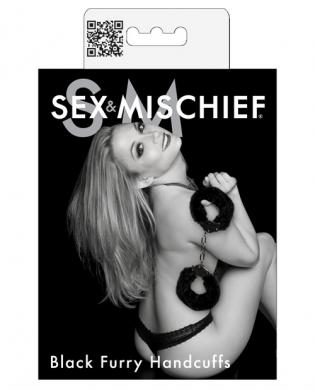 Sex And Mischief Furry Handcuffs Black