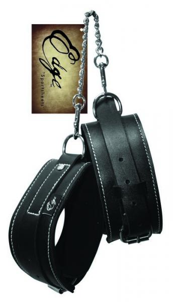 Edge Leather Ankle Restraints Black