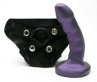 Curve Harness And Silicone Dong Kit 6 Inch Midnight Purple