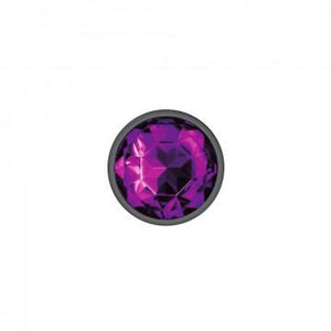 Cheeky Charms Round Purple Medium Gunmetal Butt Plug