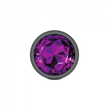 Cheeky Charms Round Purple Large Gunmetal Butt Plug