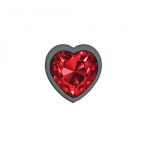 Cheeky Charms Heart Deep Red Small Gunmetal Butt Plug