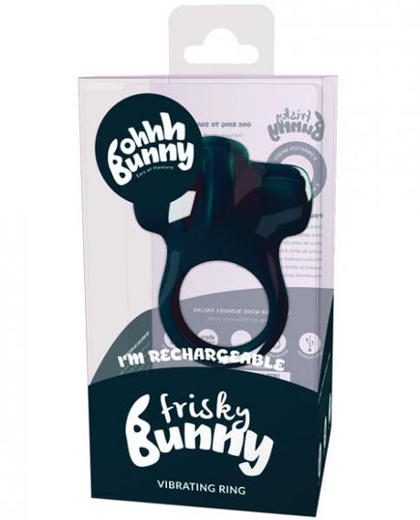 Frisky Bunny Vibrating Ring Black