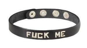 Wordband Collar Fuck Me Black