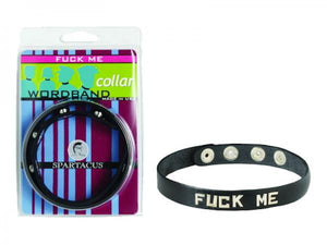 Wordband Collar Fuck Me Black