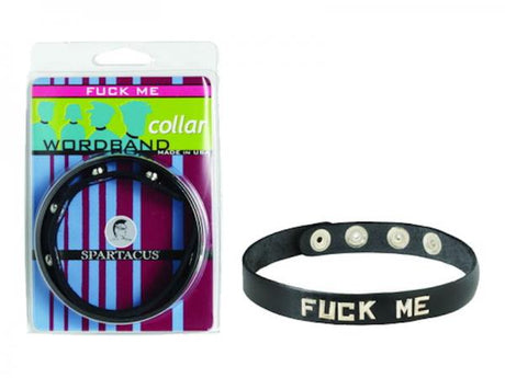 Wordband Collar Fuck Me Black