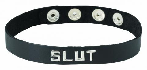 Wordband Collar Slut Black