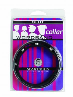 Wordband Collar Slut Black