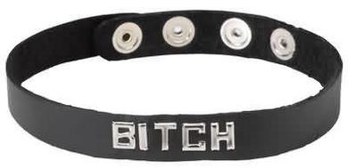 Wordband Collar Bitch Black