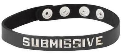 Wordband Collar Submissive Black