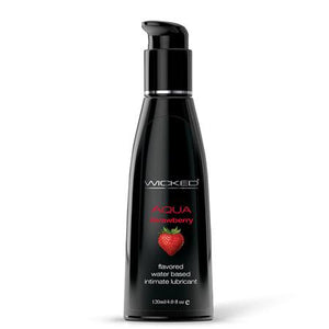 Wicked Aqua Lubricant Strawberry 4 Fluid Ounces