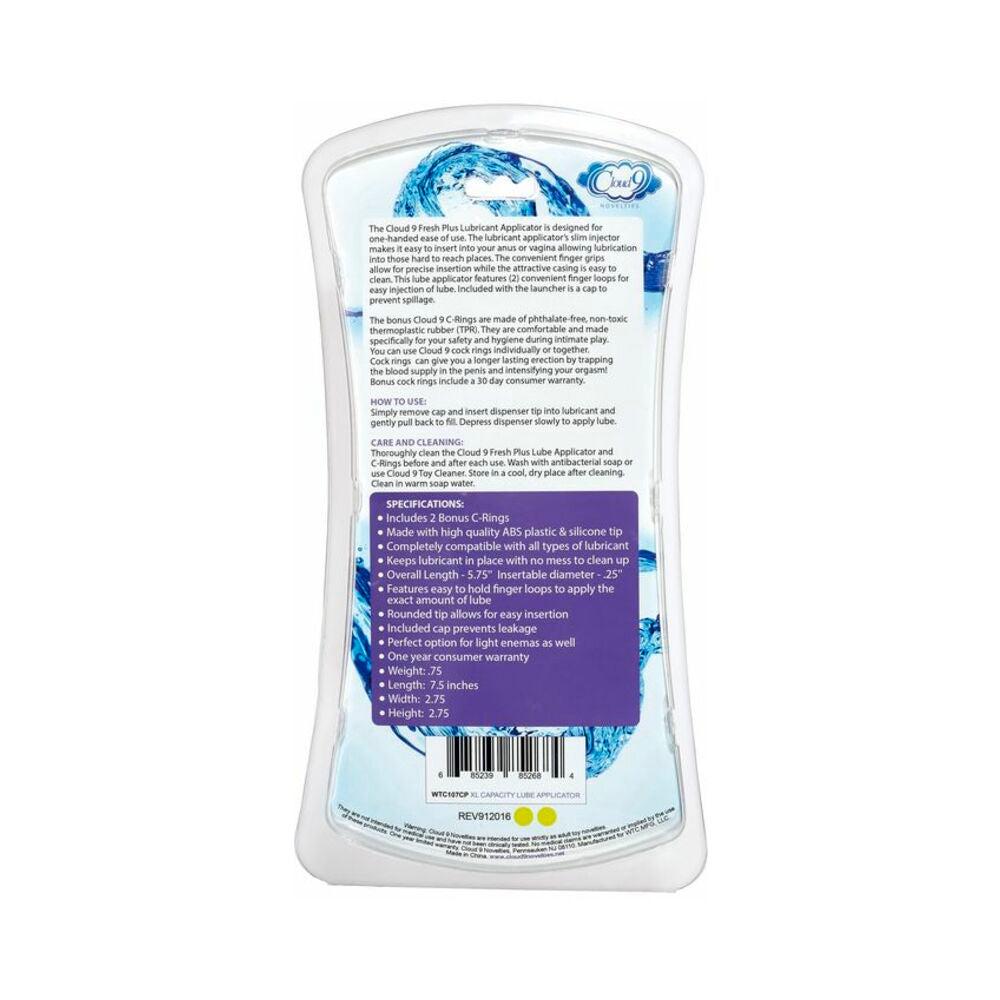 Cloud 9 Fresh + Premium Xl Lube Applicator W/2 Bonus C Rings