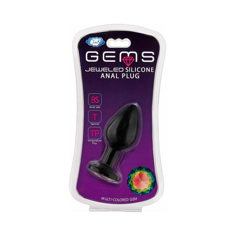 Cloud 9 Gems Black Silicone Anal Plug Small