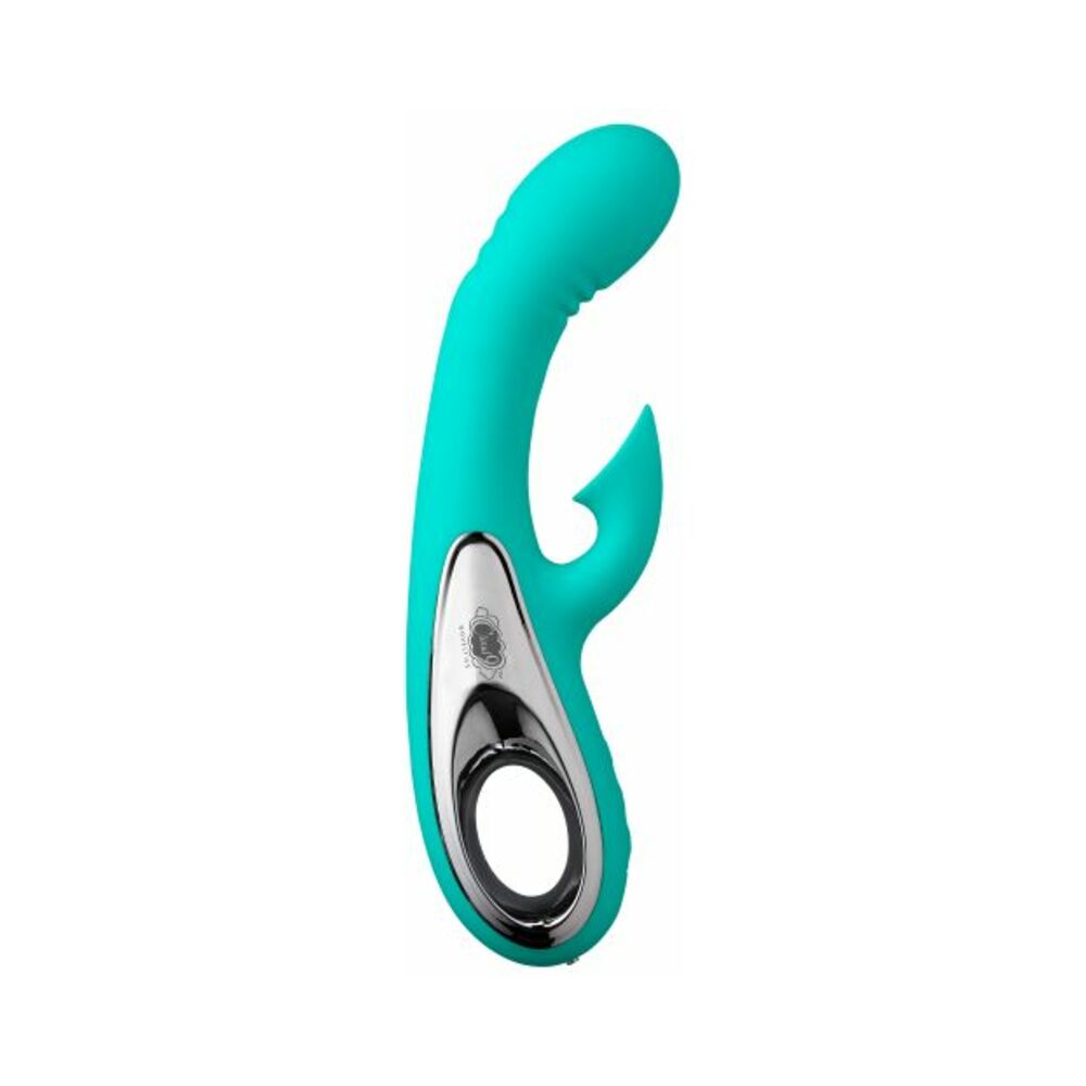 Cloud 9 G Spot Slim 7 Inches Dual Motors Teal Green Vibrator