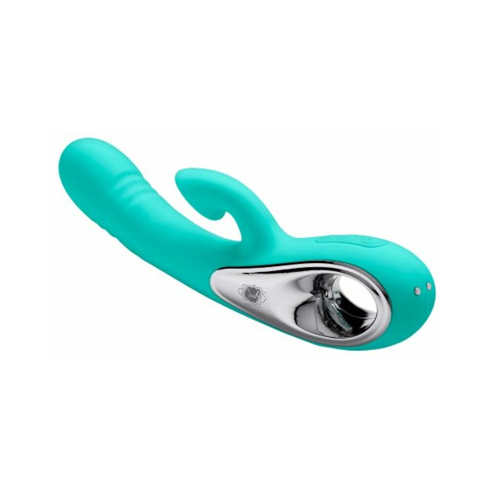Cloud 9 G Spot Slim 7 Inches Dual Motors Teal Green Vibrator