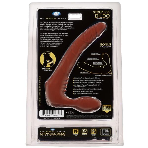 Cloud 9 Strapless Strap On Dildo Brown