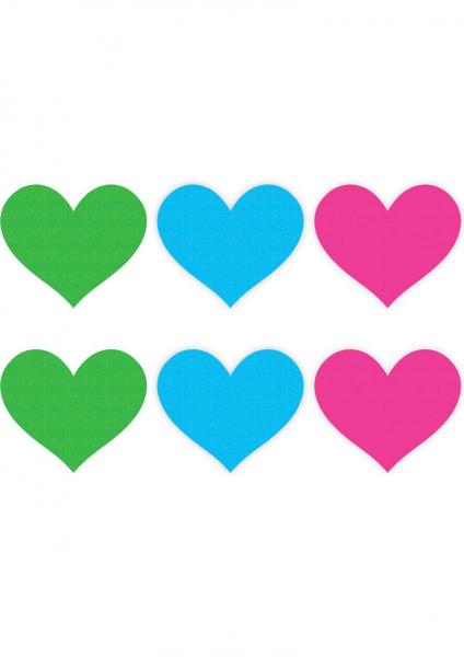 Neon Hearts 3 Pairs Assorted Color Pasties