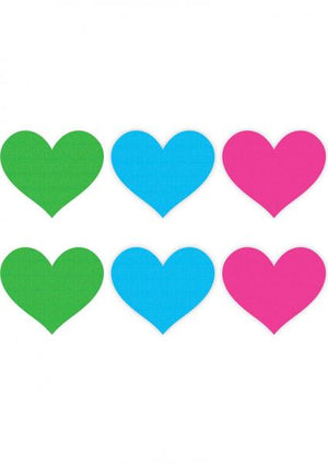 Neon Hearts 3 Pairs Assorted Color Pasties