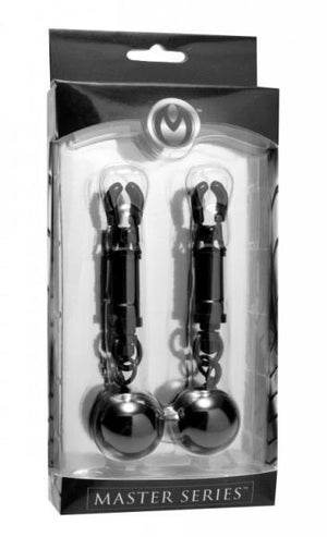 Black Bomber Nipple Clamps Ball Weights